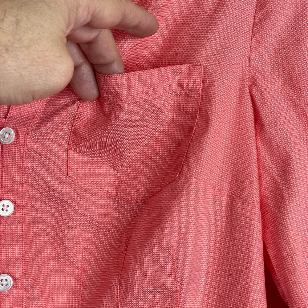 Ann Taylor Button Up Top Womens‎ 6 Nantucket Red Pleated Hem Feminine Classic - Picture 6 of 11
